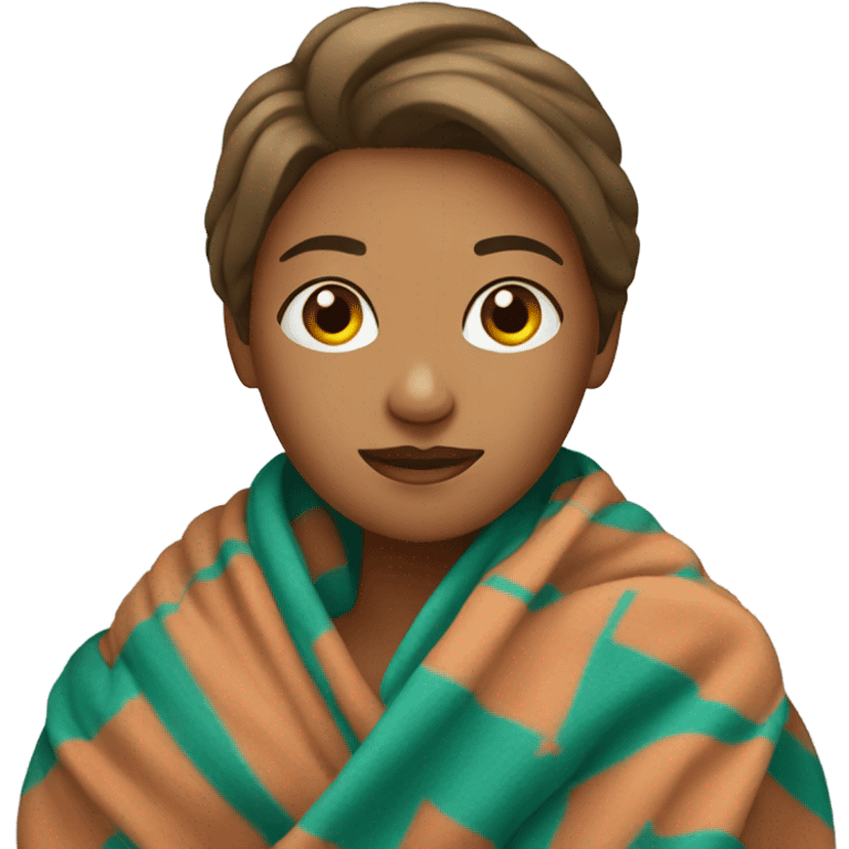 woman with blanket emoji