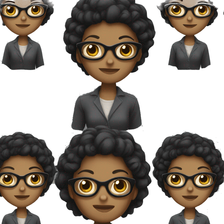 black hair girl with glasses emoji