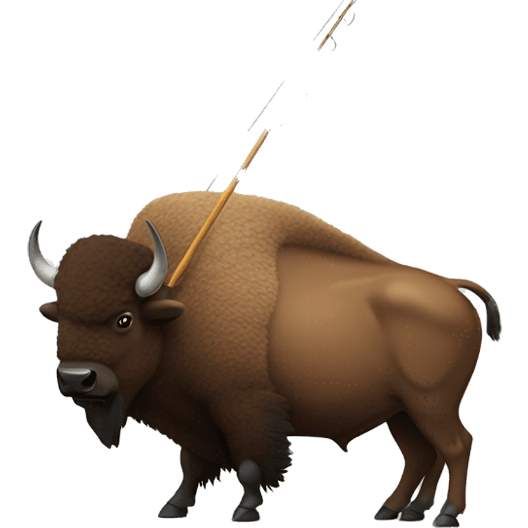 a bison with a fishing rod emoji