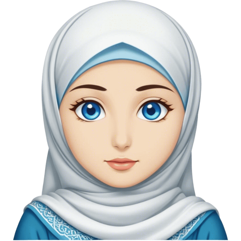 Turkish beautiful finish Konya girl blue eyes with hijab and cultured dress emoji