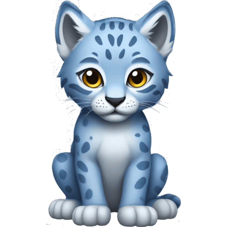 A blue lynx cub full body emoji