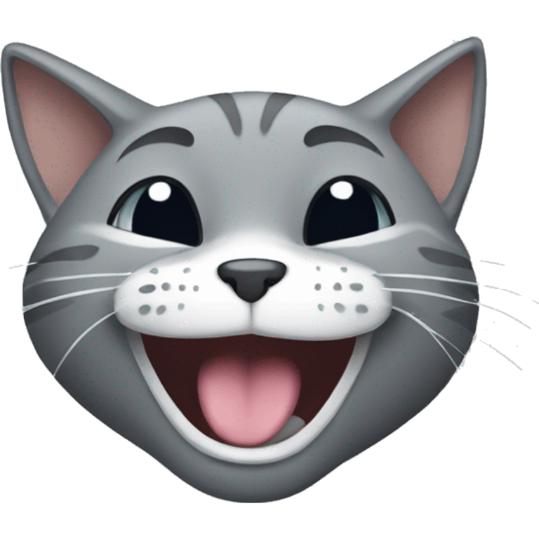 gray cat laughing crying tears emoji emoji