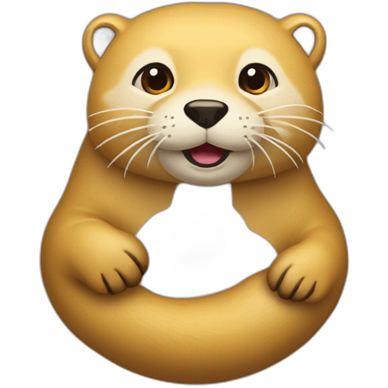 Oreiller jaune avec une loutre dessus emoji