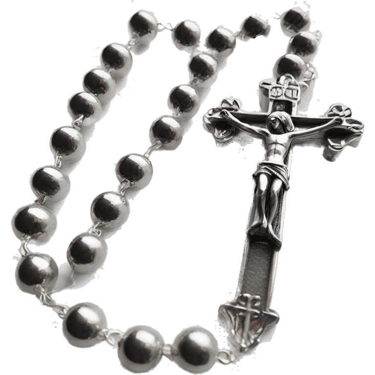 Silver catholic rosary  emoji