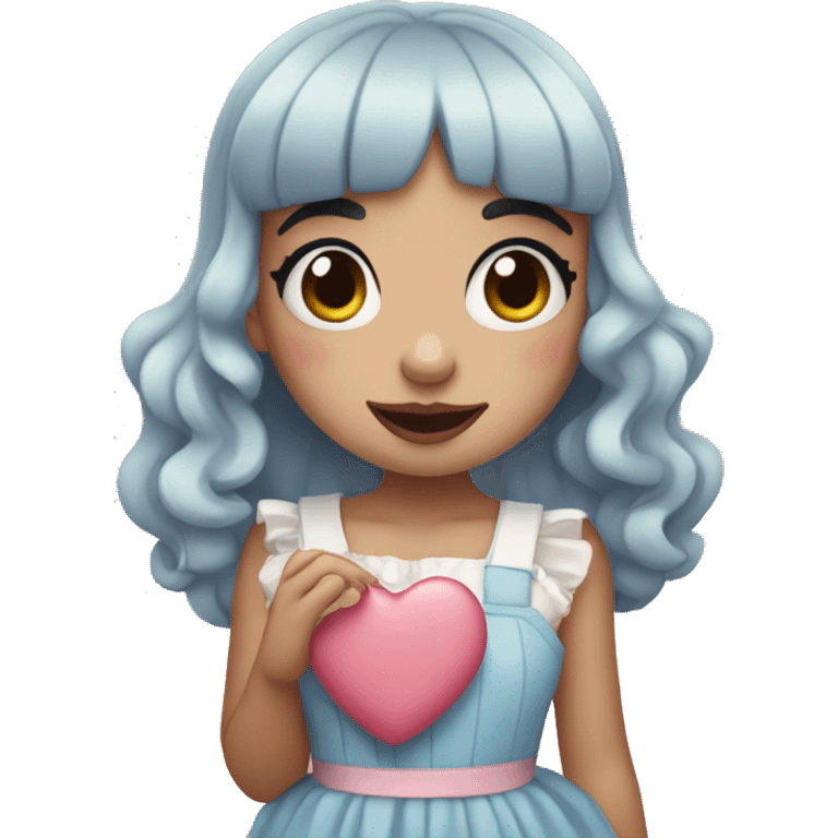 Melanie martinez holding a heart emoji