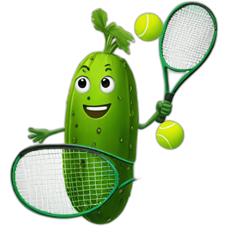 pickle playing tennis emoji