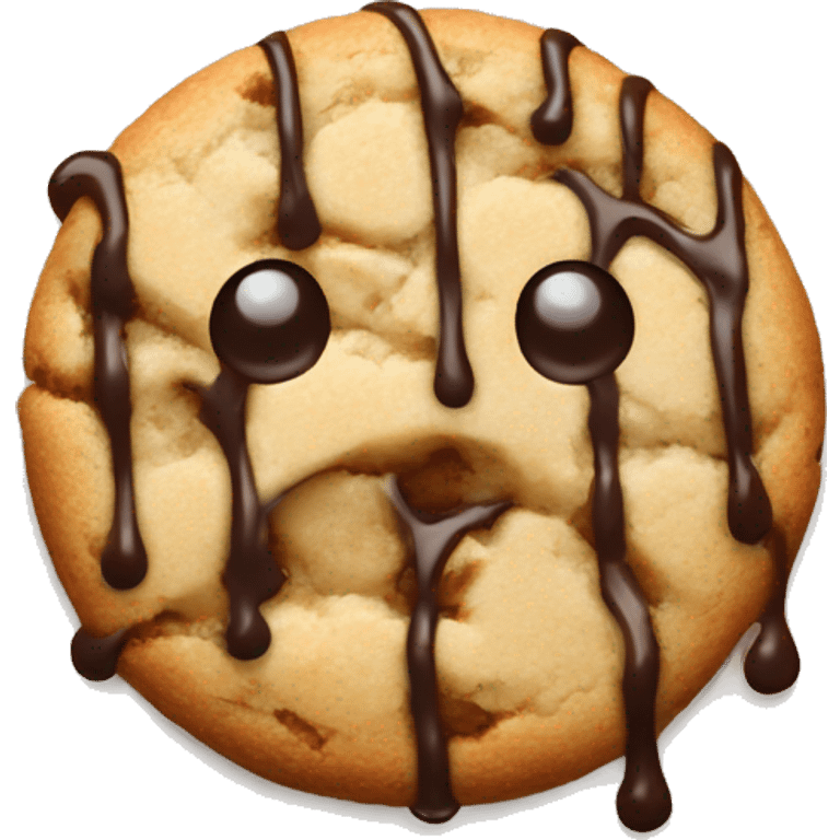 cookie with chunks and drizzle emoji