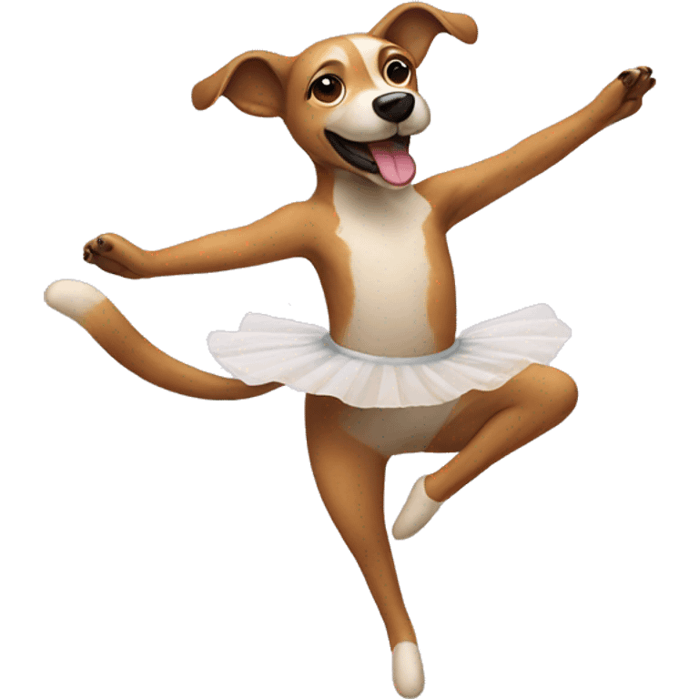 Dog doing ballet emoji