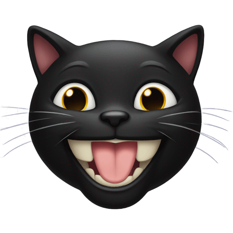 The black cat is laughing emoji