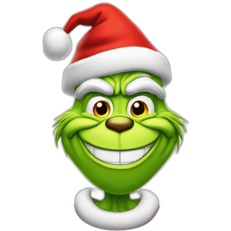 Grinch santa Claus laughing -Red cap emoji