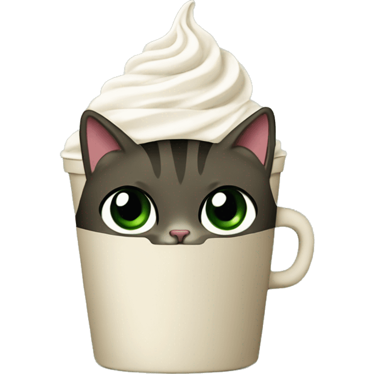 Starbucks cup with a cat in emoji