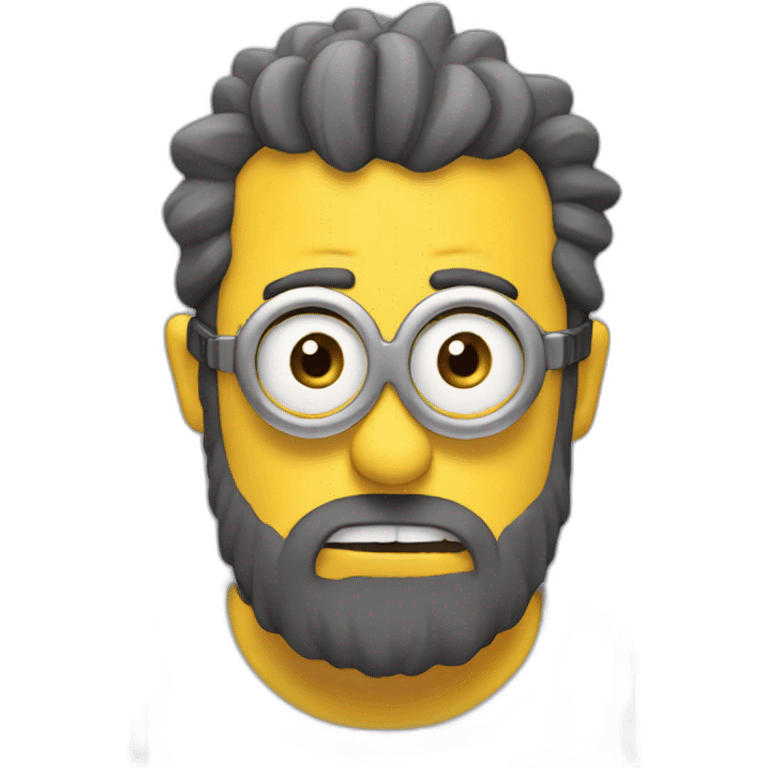 Minion sin pelo y barba blanca emoji