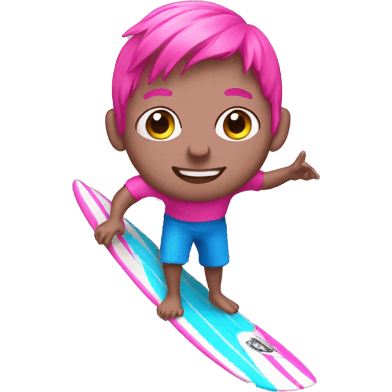 Pink surfer emoji