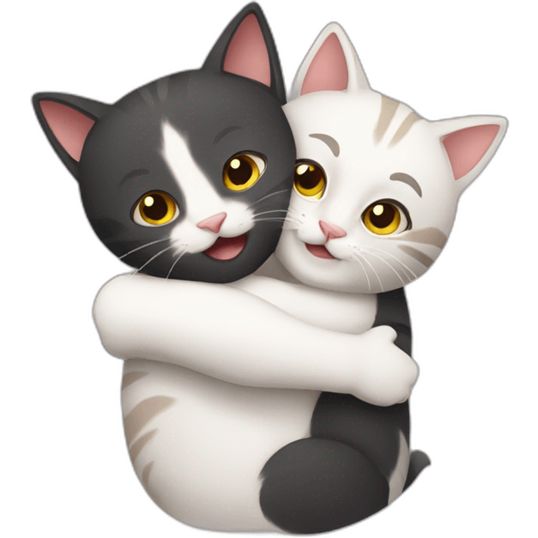 Cats hug emoji