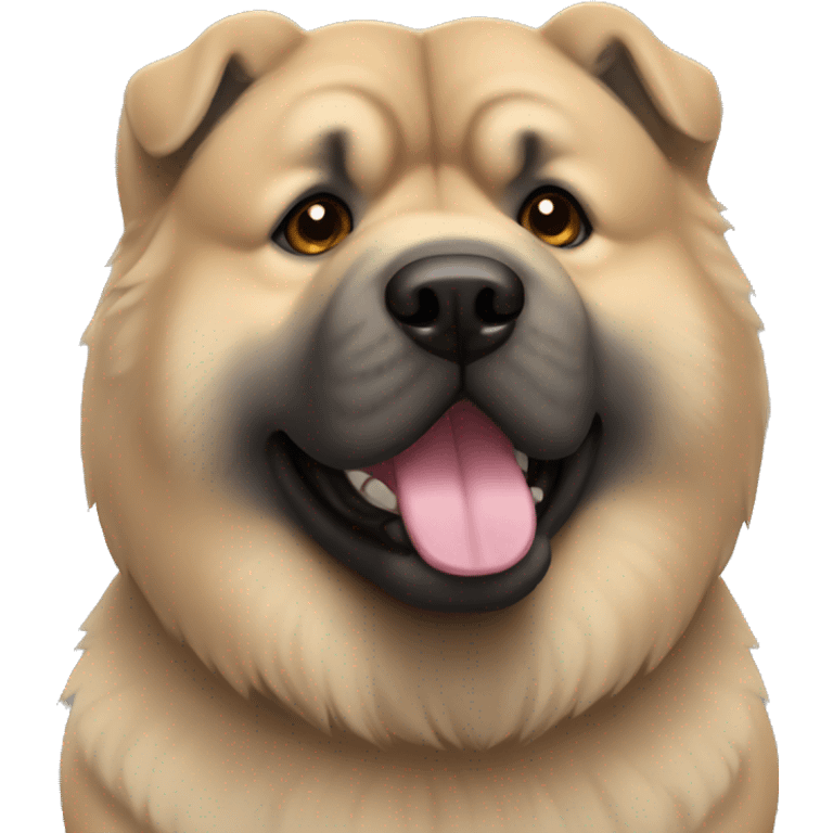 Beige grey chow-chow black muzzle emoji