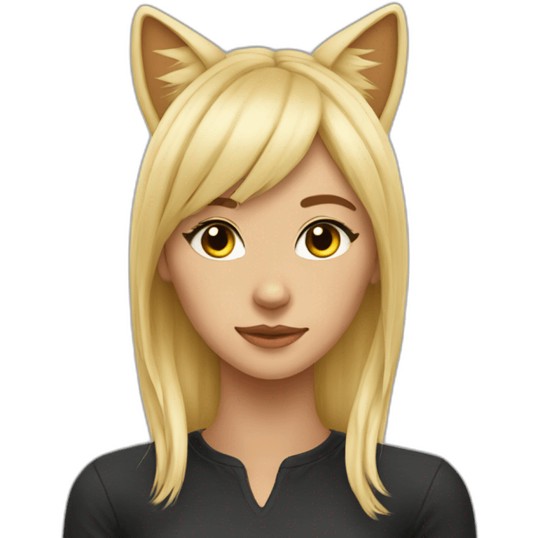 sexy blonde cat ears emoji