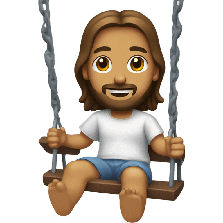 Jesus on playground swing emoji