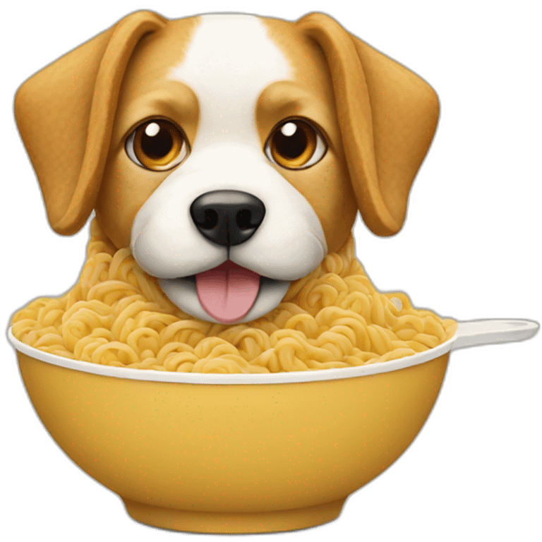 dog made of ramen emoji