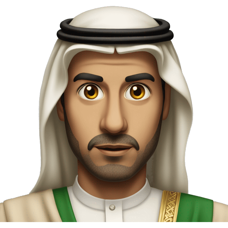 photorealistic  Faisal King of Saudi Arabia serious emoji