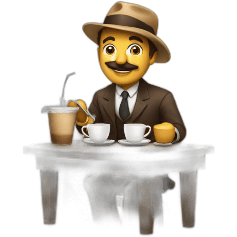 Uma pessoa tomando café emoji