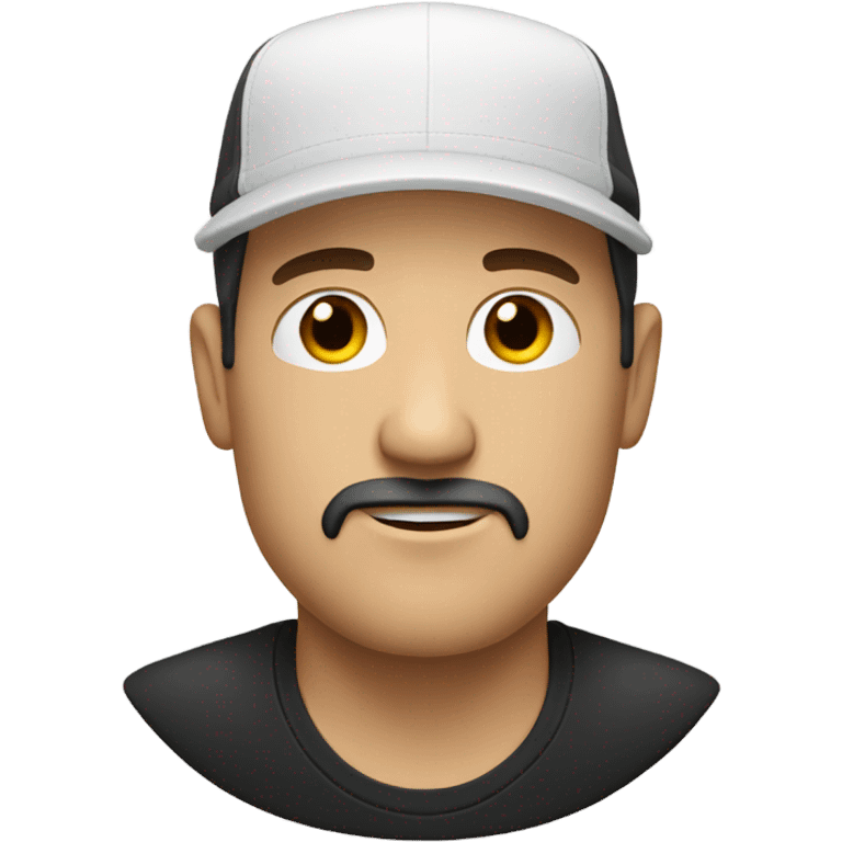 white guy with cap black goate  emoji