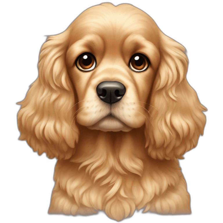 Fluffy golden cocker spaniel emoji