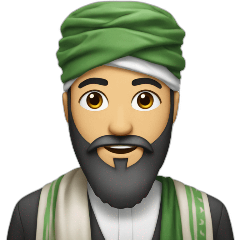 Muslim with a keffieh and a long beard emoji