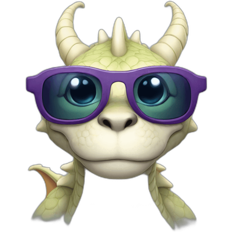 Dragon avec des lunettes de soleil emoji