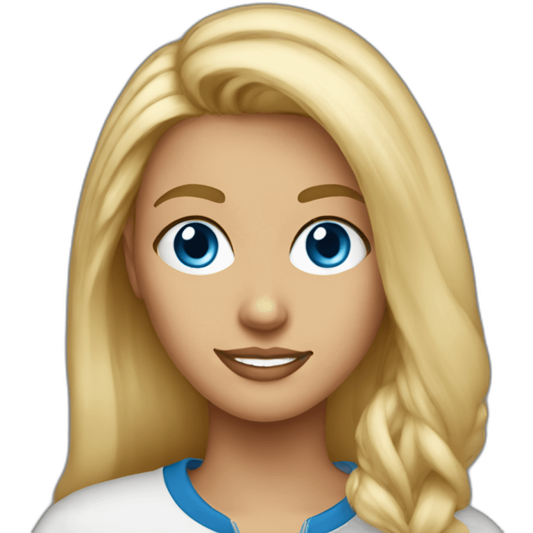 Tall blonde tan girl blue eyes in usc sweatshirt emoji