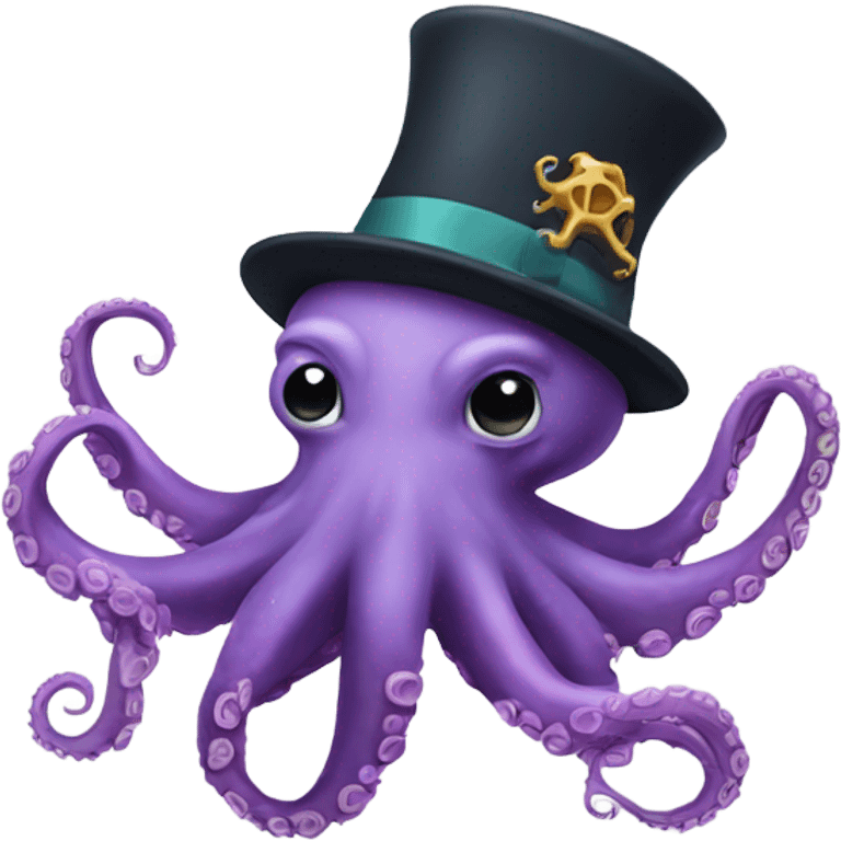 octopus with a hat emoji