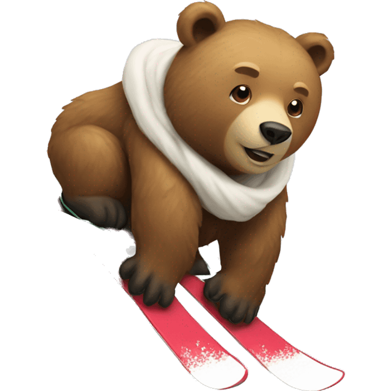 Bear on the ski emoji