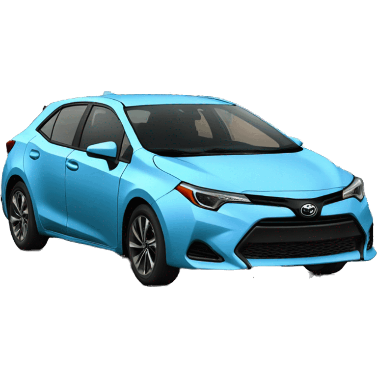 a light blue toyota corolla, with the number 63 on the front door emoji