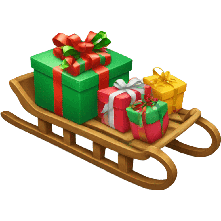 sled with christmas presents in emoji