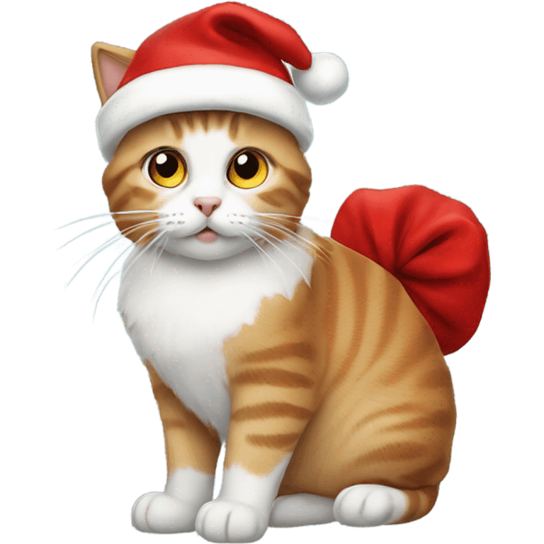 Cat with a Santa clause hat emoji