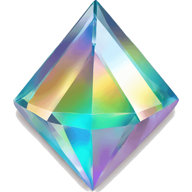 Pyramid-shaped 56-carat iridescent diamond crystal emoji