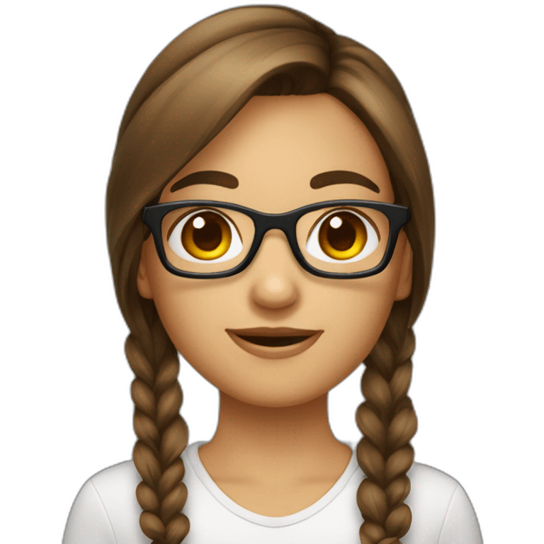 Fille a lunettes cheveux bruns au carré emoji