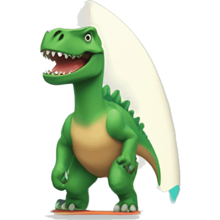 dinosaur on surfboard emoji