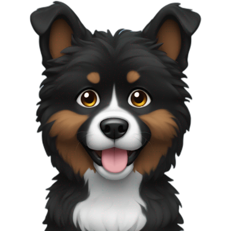 black furry cute dog emoji