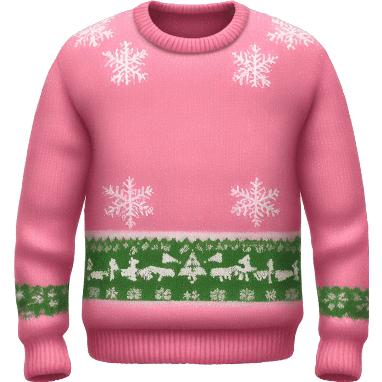 Realistic isolated pink ugly Christmas sweater. emoji