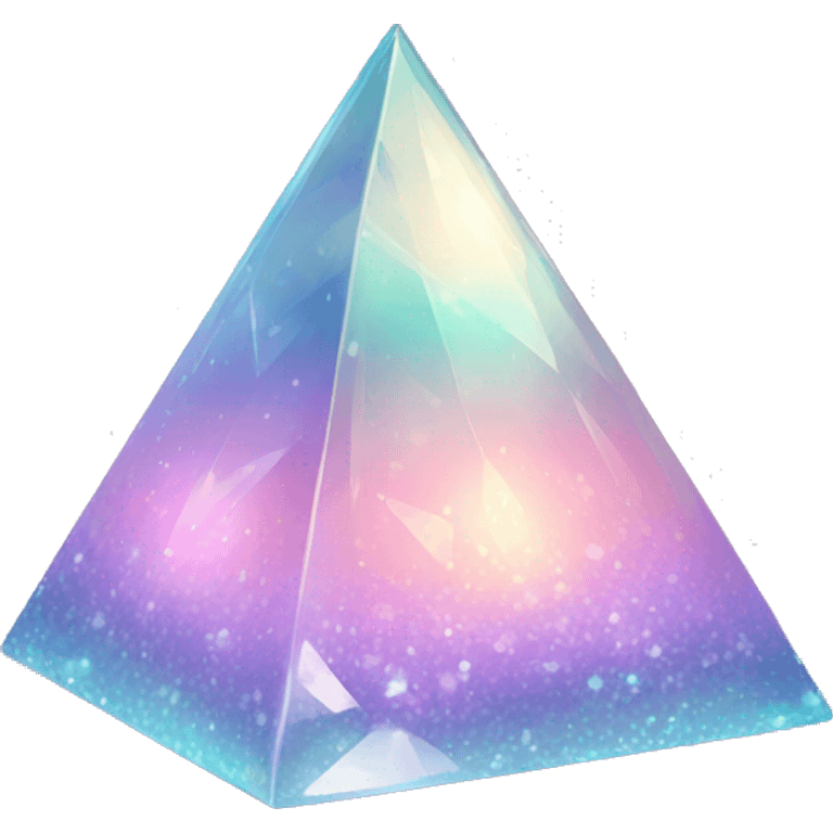 Sparkly glossy Pastel iridescent crystal pyramid emoji