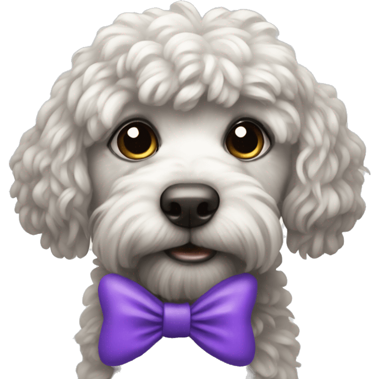 Great doodle with purple bow  emoji