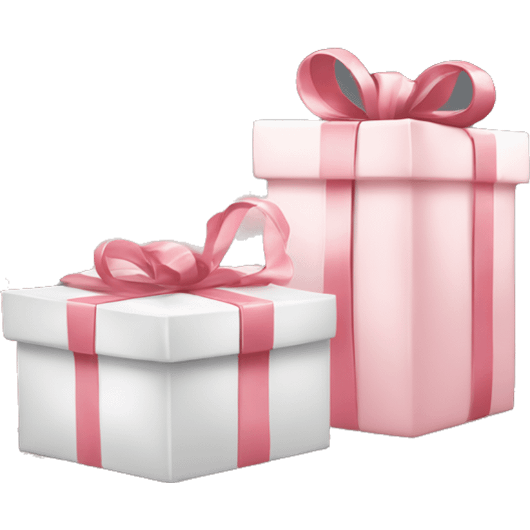 Light pink Christmas gifts under a white Christmas tree  emoji