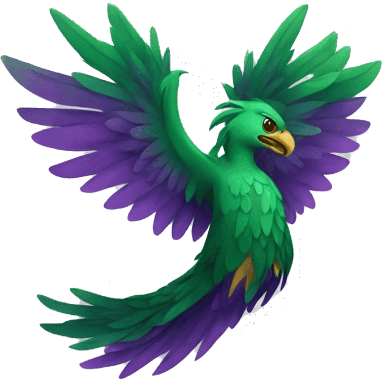 Green and Purple Phoenix  emoji