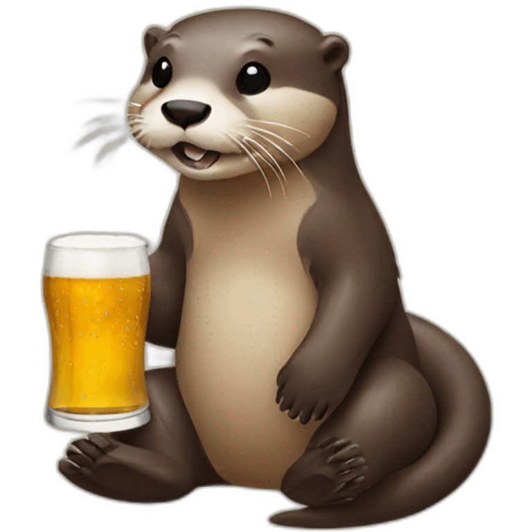 otter drinking beer emoji