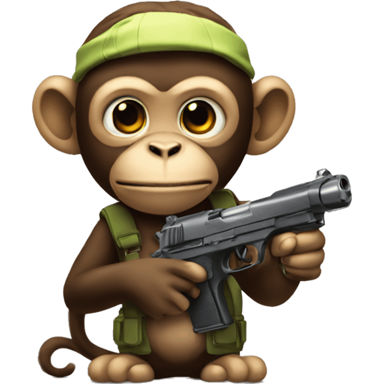 Monkey with a Toy gun emoji