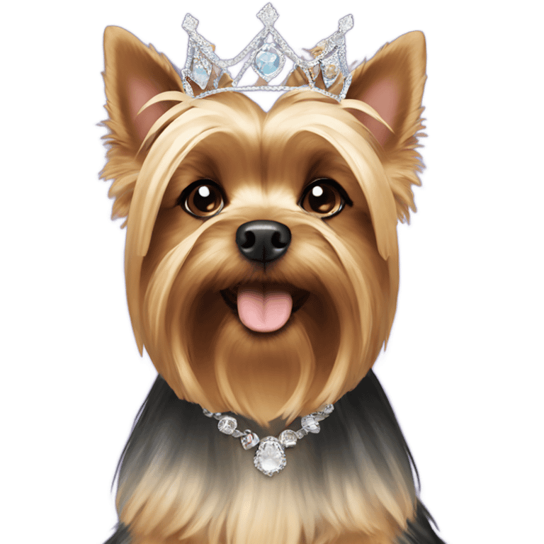 Yorkie dog wearing a tiara  emoji