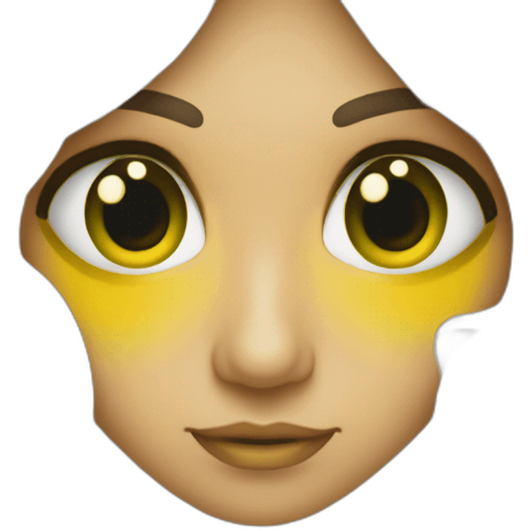 uma luneta olhando por um olho verde e amarelo  emoji