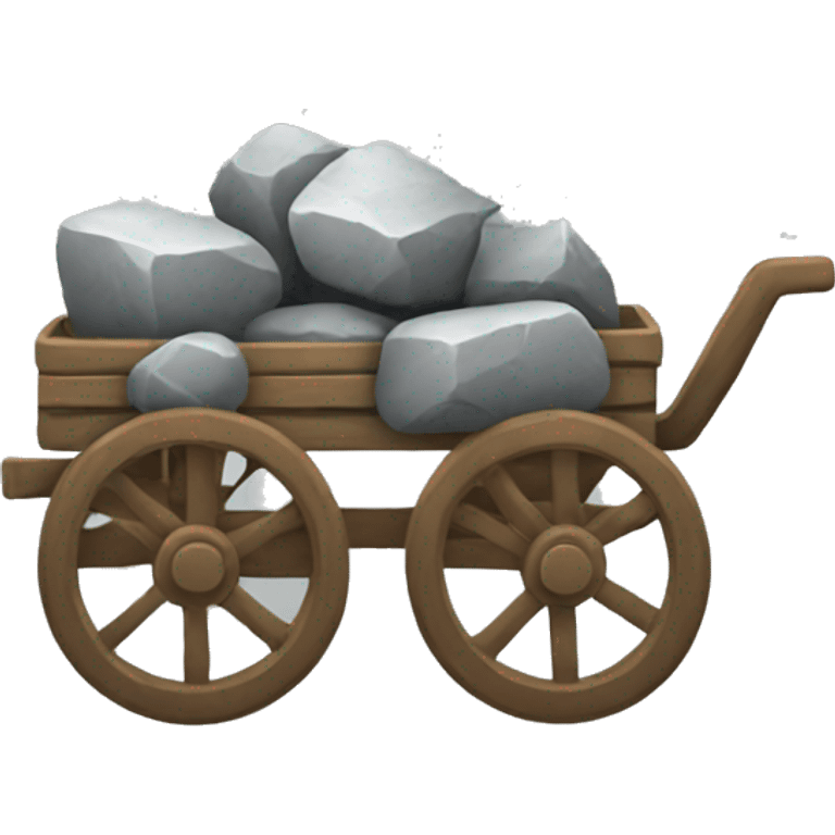 Cart with stone emoji