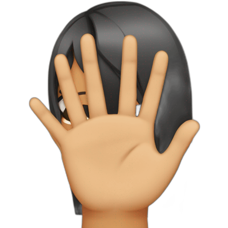 girl showing THREE out of five fingers up on her ONE hand emoji