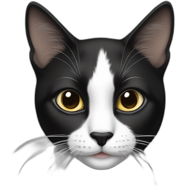 black and white female cat emoji